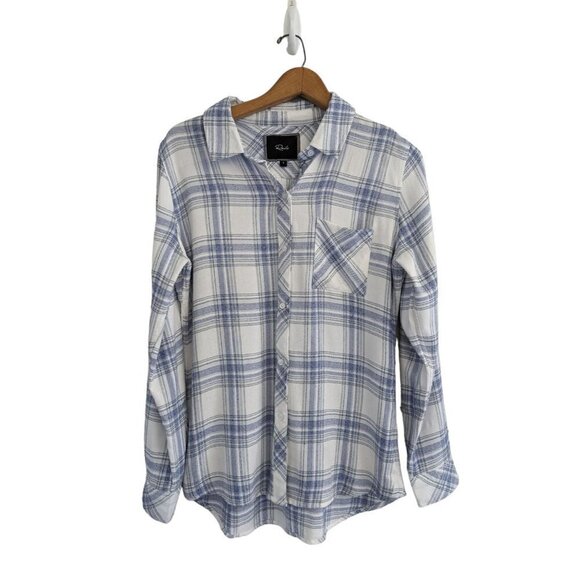 Rails Hunter Button Down Blue and White Plaid Shirt Size S - Picture 1 of 8
